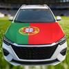 Nacionālā Portugāles karoga automašīnas dzinēja pārsegs Portugāles dekorācija Elastīgi audumi Kravas automašīnas pilna grafiskā dekorācija Pārsega baneris