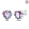 Authentic 925 Silver Infinite love Ear stud For Women Simple Puncture Earrings Fit Girl Birthday Evening Party