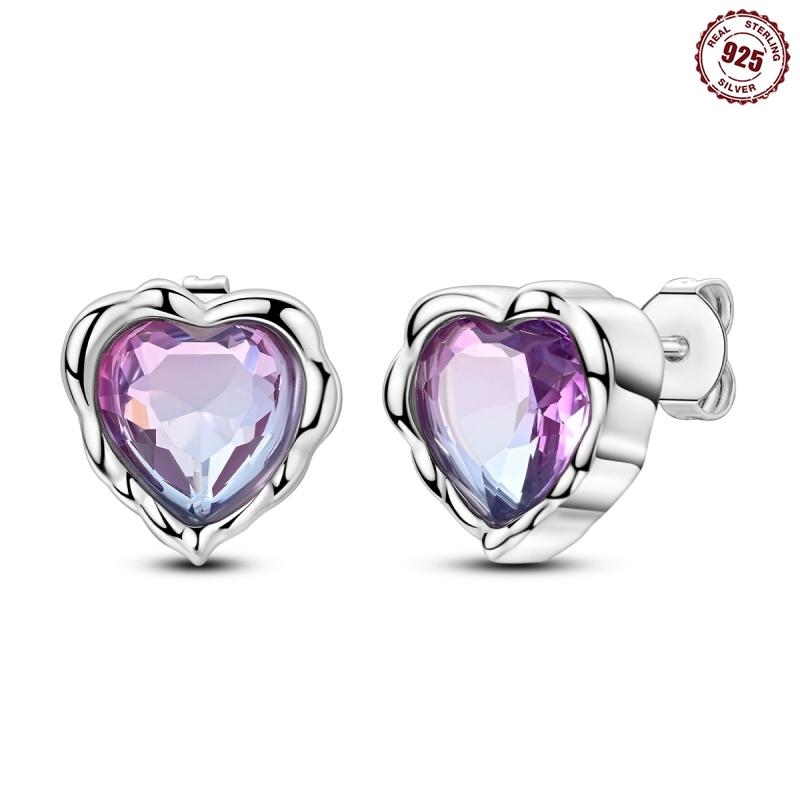 Authentic 925 Silver Infinite love Ear stud For Women Simple Puncture Earrings Fit Girl Birthday Evening Party