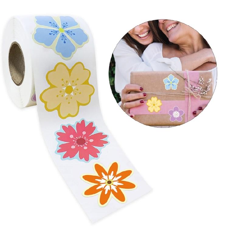 500Pcs Sealing Sticker Self-Adhesive Wrapping Labels 1.5Inch Flower Decorative Sticker for Packaging Wrapping