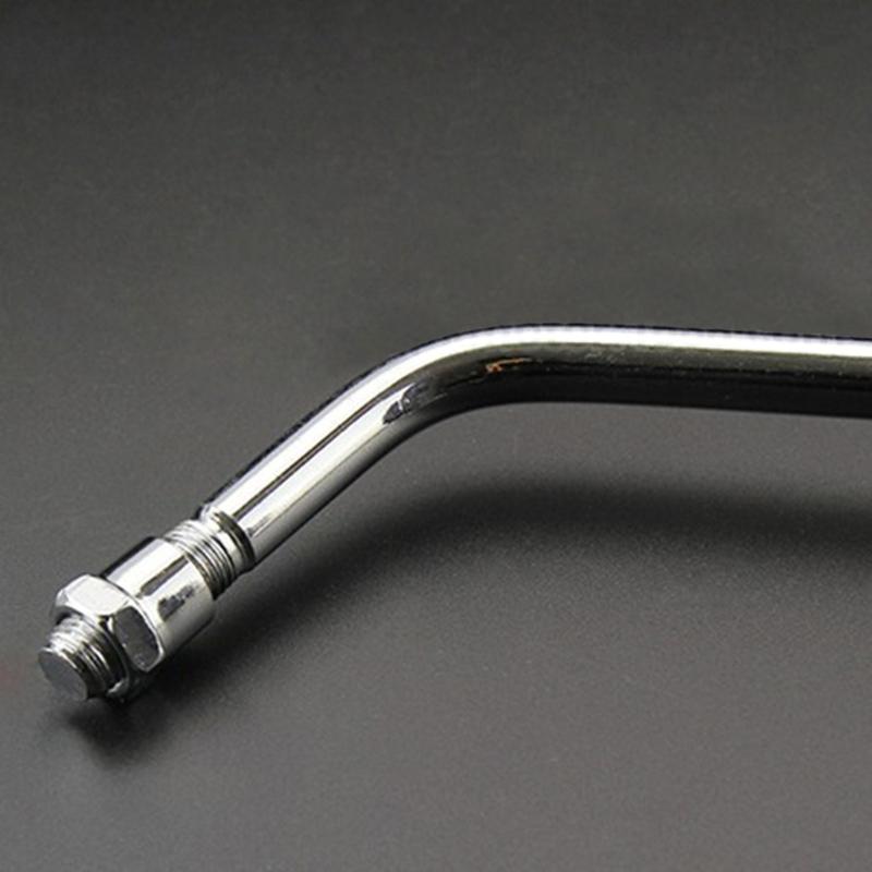 Silver Long Stem Round Motorcycle Mirror Universal for Motorbike