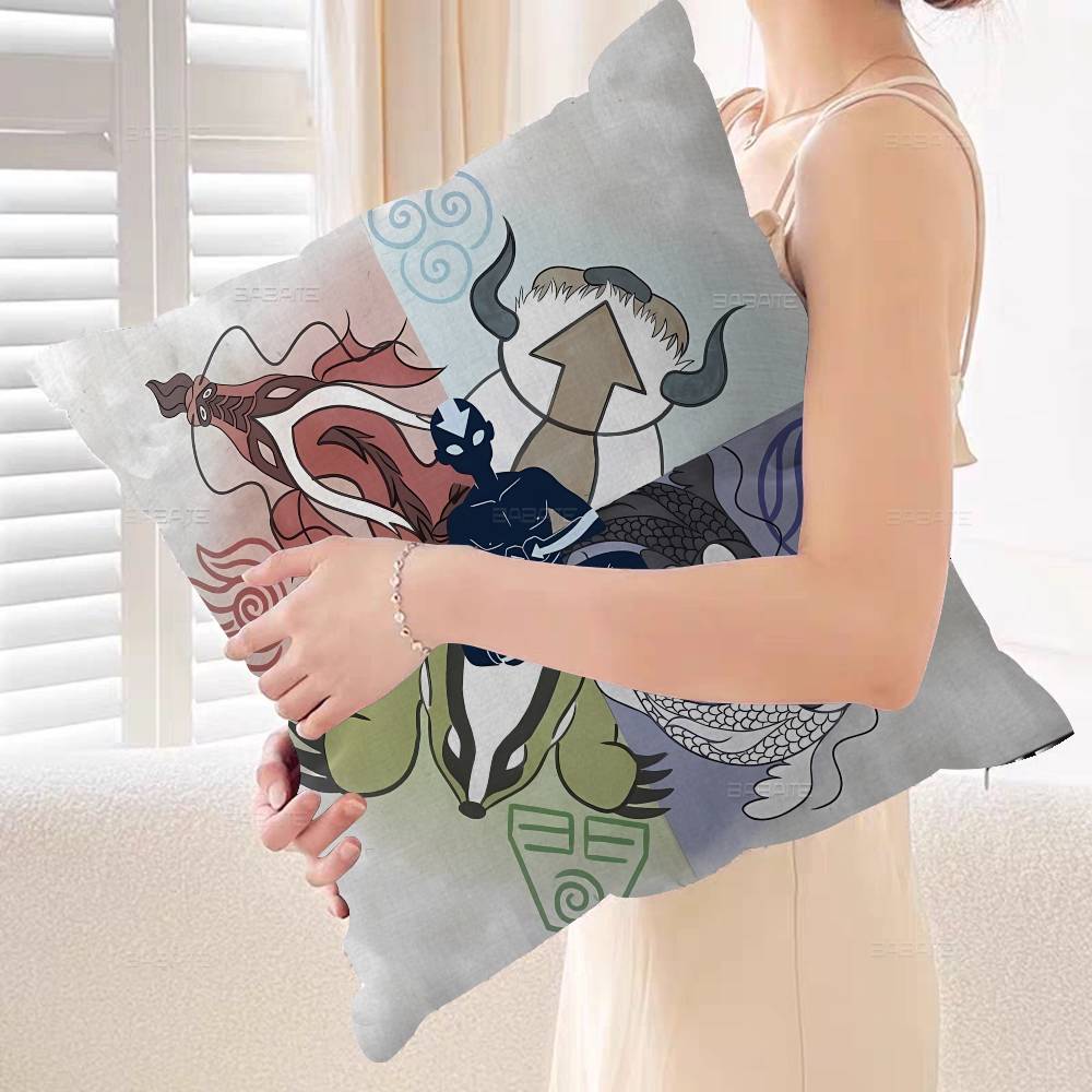 Avatar The Last Airbender Pillow Covers Cartoon Sofa Decorative Home Doublesided Printing Short Plush Cute Cushion Cover