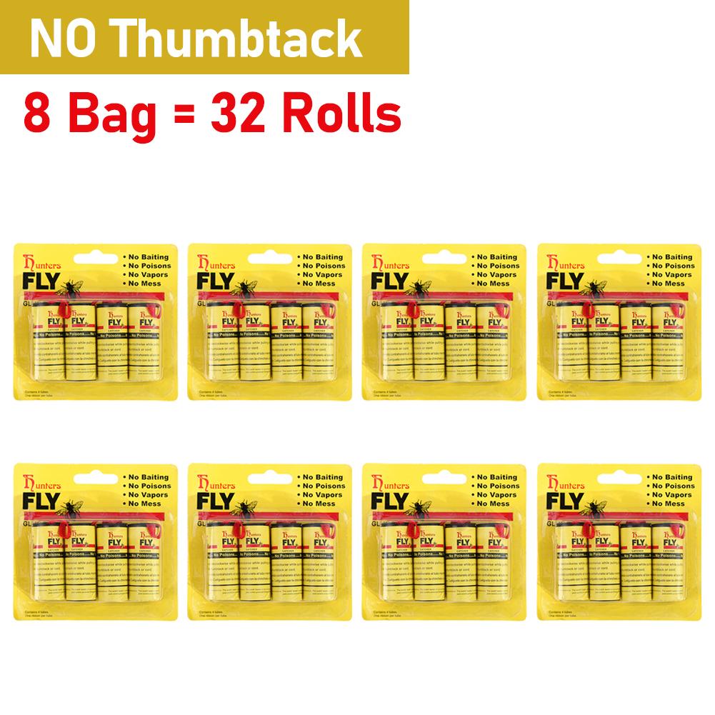 4-40Rolls Fly Sticky Paper Strong Glue Strip Flying Insect Bug Mosquitos Catcher Double Sided Flying Insect Catching Pest Contro