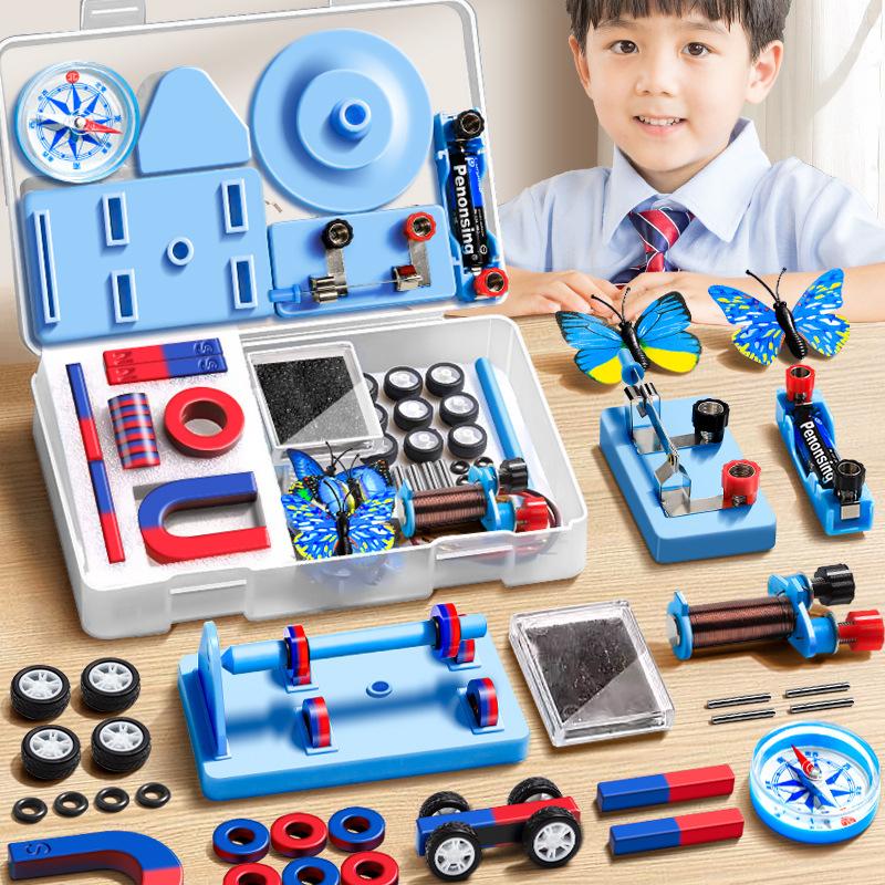 1 Zestaw Eksperymentów Edukacyjnych Z Magnesami Pałeczkowymi, Pierścieniowymi, Podkowiastymi, Kształcie U Oraz Kompasem Zestaw Magnesów STEM Fizyka Nauka Dla Dzieci