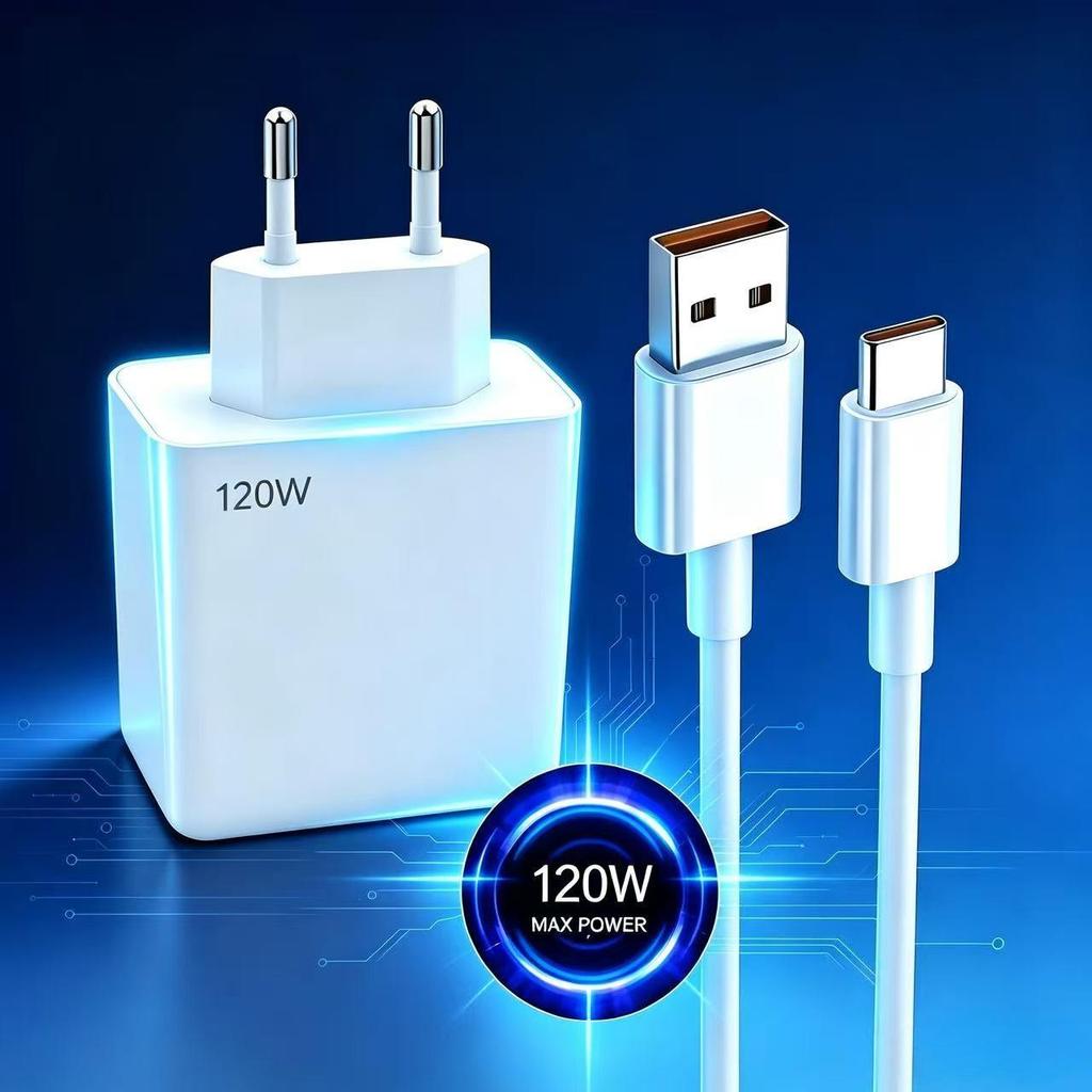 Cargador Rápido de 33W/67W/90W/120W Compatible con la Serie Xiaomi, Adaptador de Carga Super Flash con Cable USB-C, Certificado de Seguridad 3C+