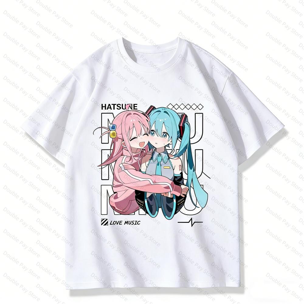 

Anime Hatsune miku Gotoh hitori T Shirt Love Music Graphic Tee Casual Plus size Short Sleeve Tops Unisexs Shirts Women tshirts S