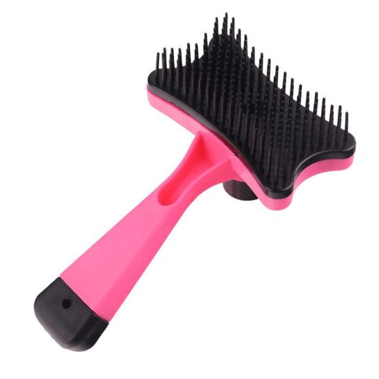Self-cleaning Dog Grooming Brush, Pet Detangling Brush with Anti-Slip Handle, Pet Shedding Comb for Long Short Haired Cats Dogs Loose Fur Removal