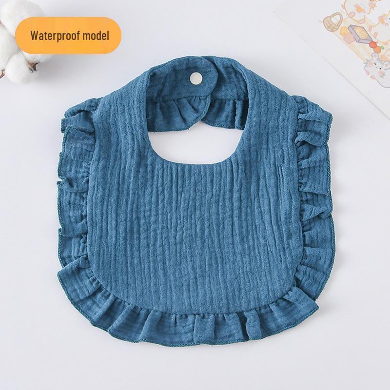 Ruffle Lace Waterproof Cotton Baby Bib (Seven-Layer Gauze)