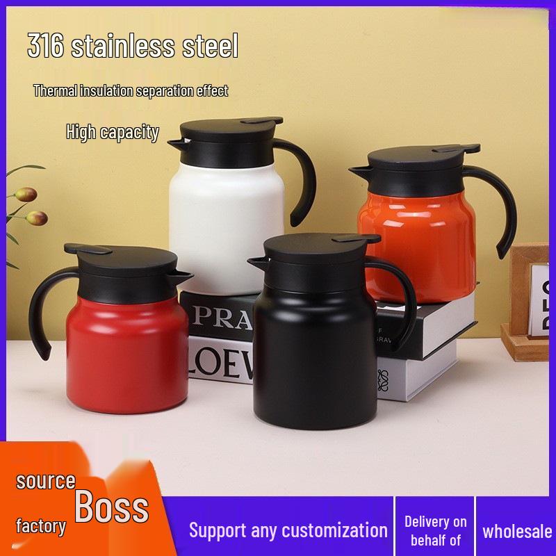 Large Capacity 316 Stainless Steel Insulated Teapot with Tea-Water Separation