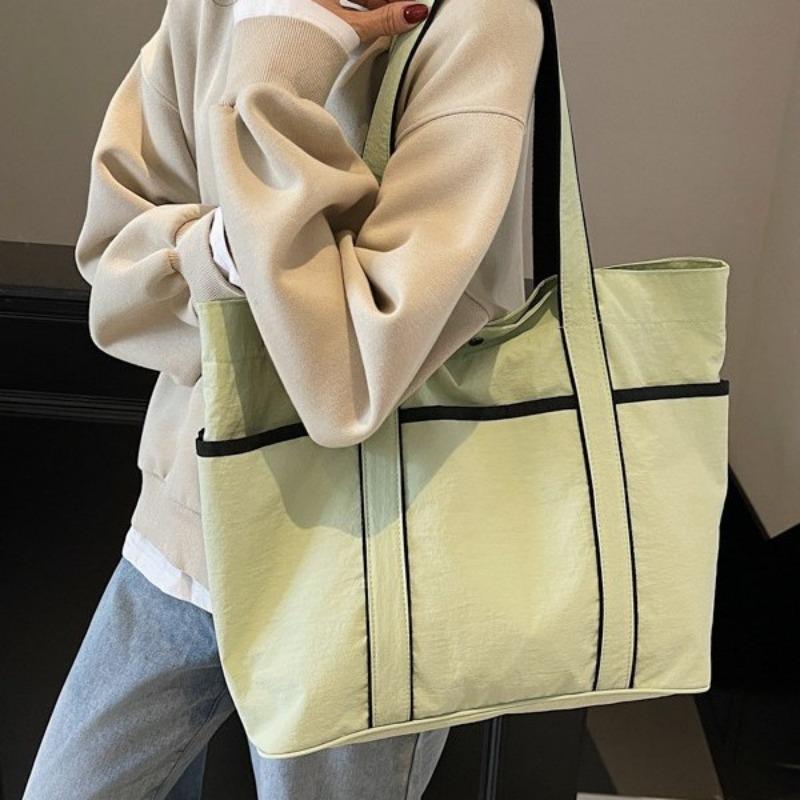 New large-capacity bag women's simple shoulder bag casual handbag college students commuting tote bag