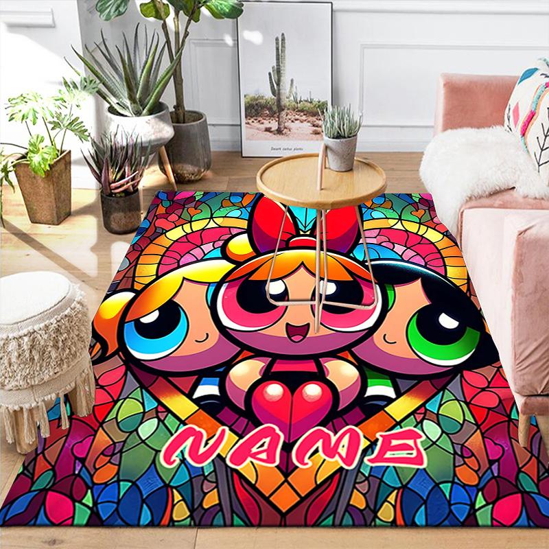 Custom 1Pc Powerpuff Girls Adventure Rug Office Carpet Indoor Outdoor Entrance Doormat Nonslip Soft And Comfortable Living Room D2915230