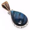 Natural Labradorite 925 Solid Sterling Silver Gift Tow Tone Pendant 1.97" T4A92