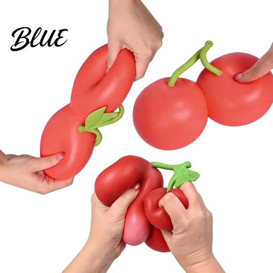 Soft Tactile Toys Double Cherry Stress Relief Toy Fake Squeeze Flour Filling Toy Sensory Fidget for Hand Relaxation Decorative