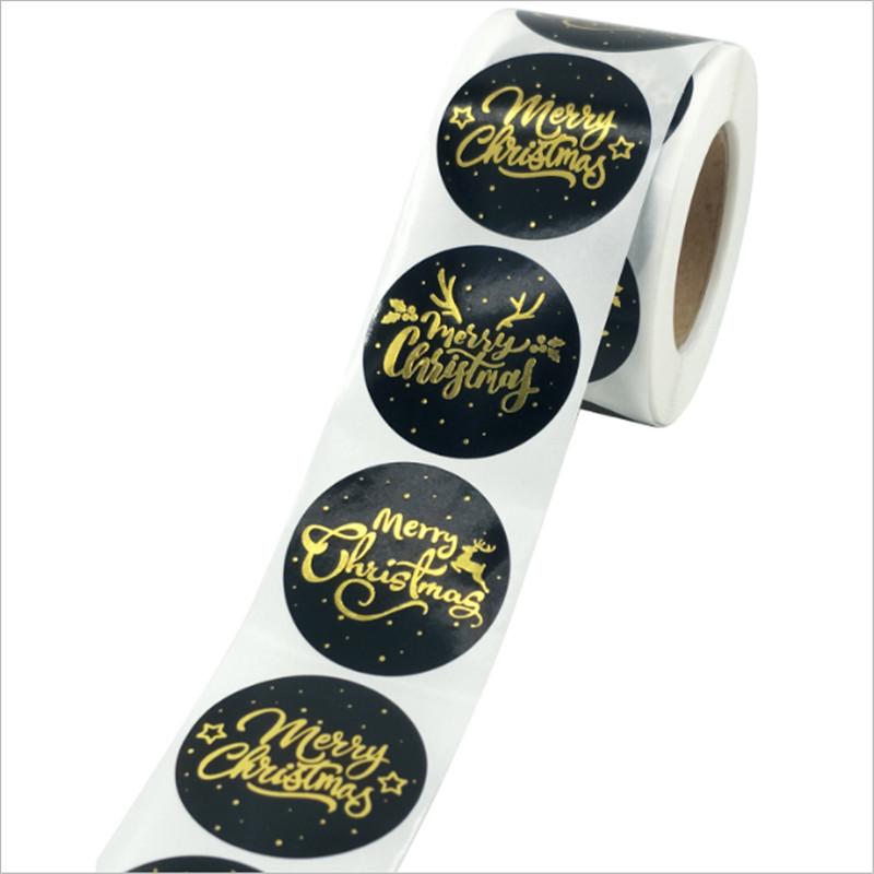 500pcs Round 20 Designs Merry Christmas Thank You Stickers Seal Labels for Envelope Cards Gift Package Scrapbooking Decor
