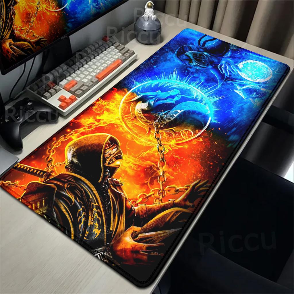 XXL Gamer Desk Mat Lock Edge Keyboard Mat Cute Mausepad Large Anime Mouse Pad Gaming Accessories HD Print Mortal Kombat Mousepad