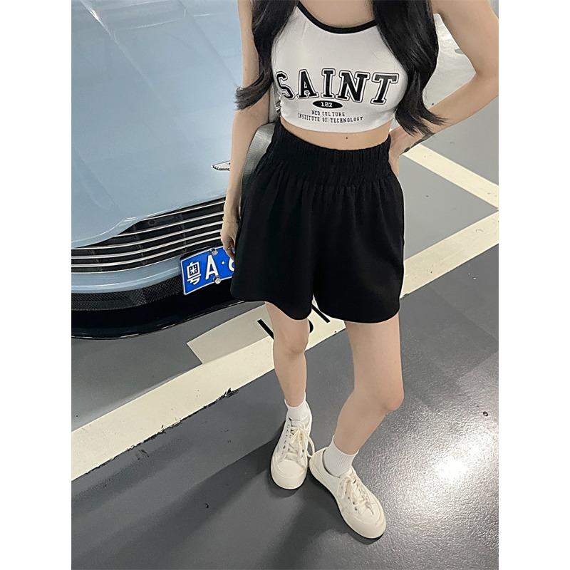 Spice Girls Pink Slacks for Girls Little Men with High Waists Sports Style Slim Straight Shorts