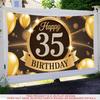 1pc 2D 35th Birthday Theme Decorative Banner Print Living Room Bedroom Garden Scene Birthday Party Indoor Outdoor Decor Decor Party