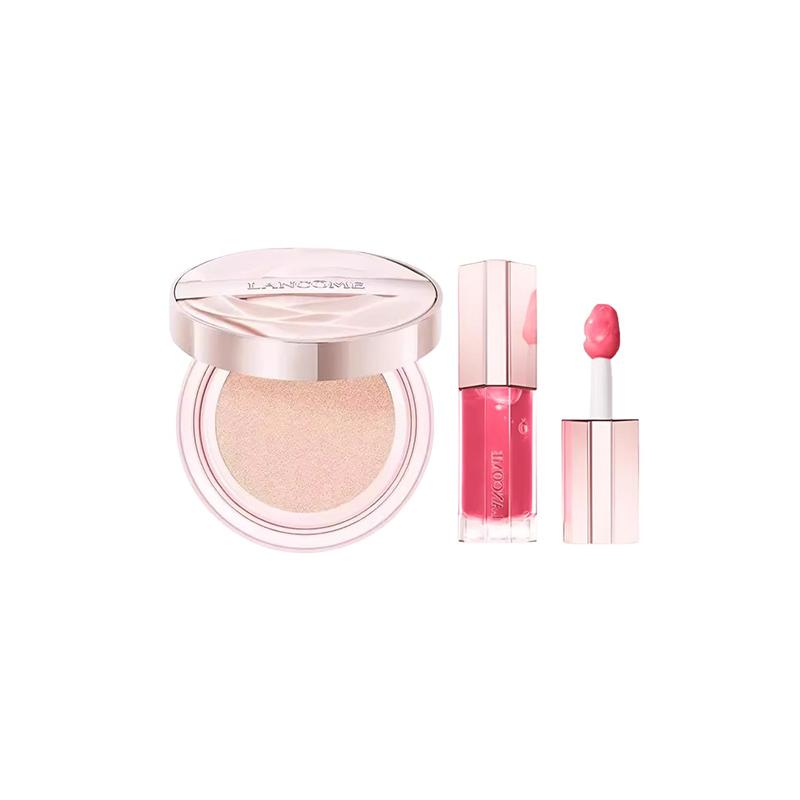 Lancôme makeup set It's My Triple Essence Cushion Lip Gloss Set, Easy Two-piece set: #P10 is my air cushion 14g + #48 is my water lip gloss 8.5ml
