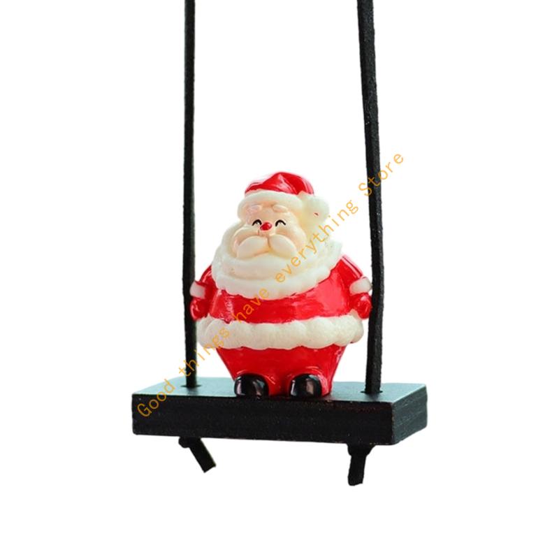 Resin Swinging Santa Christmas Decoration For Car Mirror Home Office Festival Decoration 55KF
