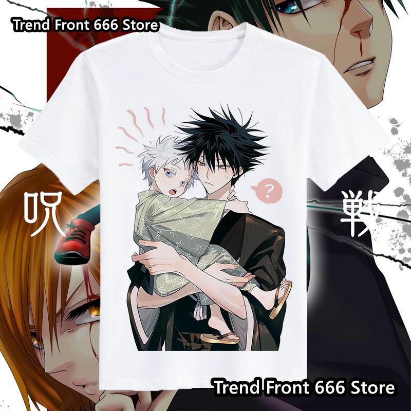 T-shirts Japonais Anime Chaud Jujutsu Kaisen Homme Enfant Coton Motif Gojo T-Shirt Ras du Cou Enfant Homme Femme T-shirt Harajuku