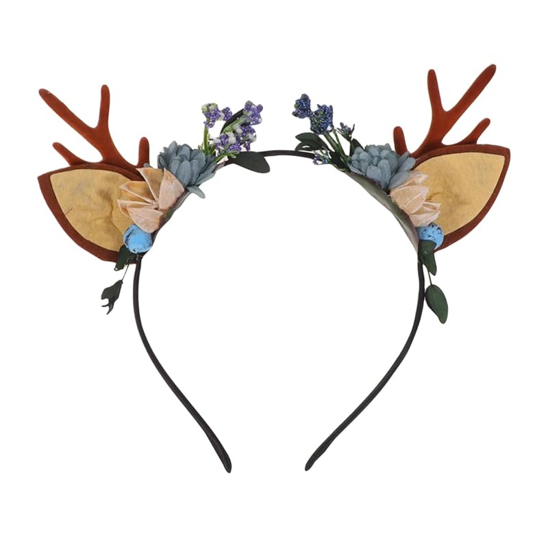 DOITOOL Reindeer Antler Headbands,Deer Headband for Valentine s Day Easter Birthady Holiday Party,Christmas Headbands for Women and Girls,Xmas Hair 1 Count (Pack of 1)