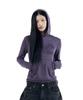 Linear Pattern Hooded Long Sleeve (Purple)