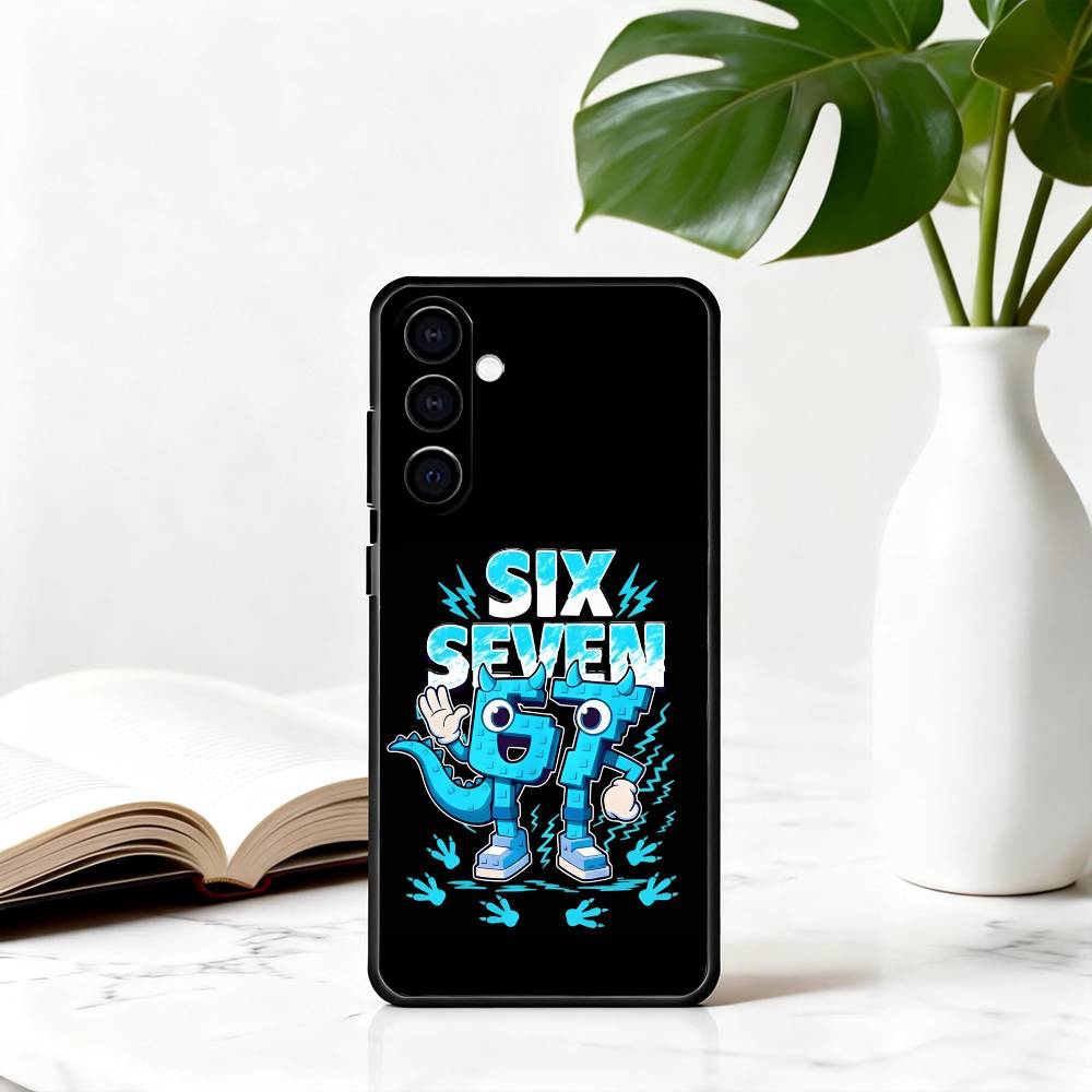 Six Seven 67 SS Phone Case Black Silicone Soft For Samsung Galaxy A73,A72,A71,A70,A53,A52,A51