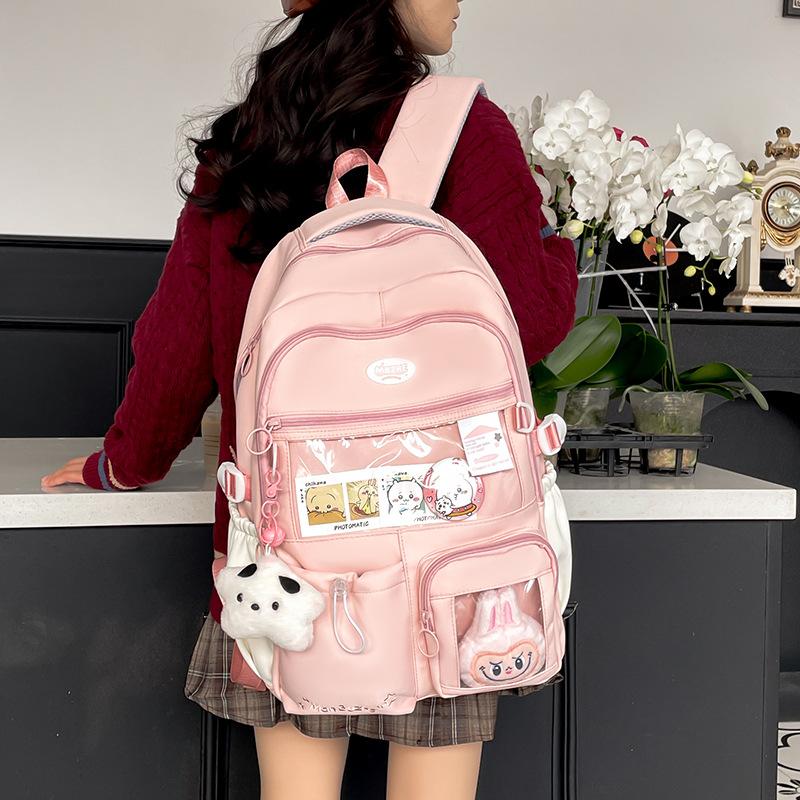 Winter New Transparent High-Value Ins Large Capacity Middle and High School Student Double Shoulder Single Shoulder Two-Piece Backpack