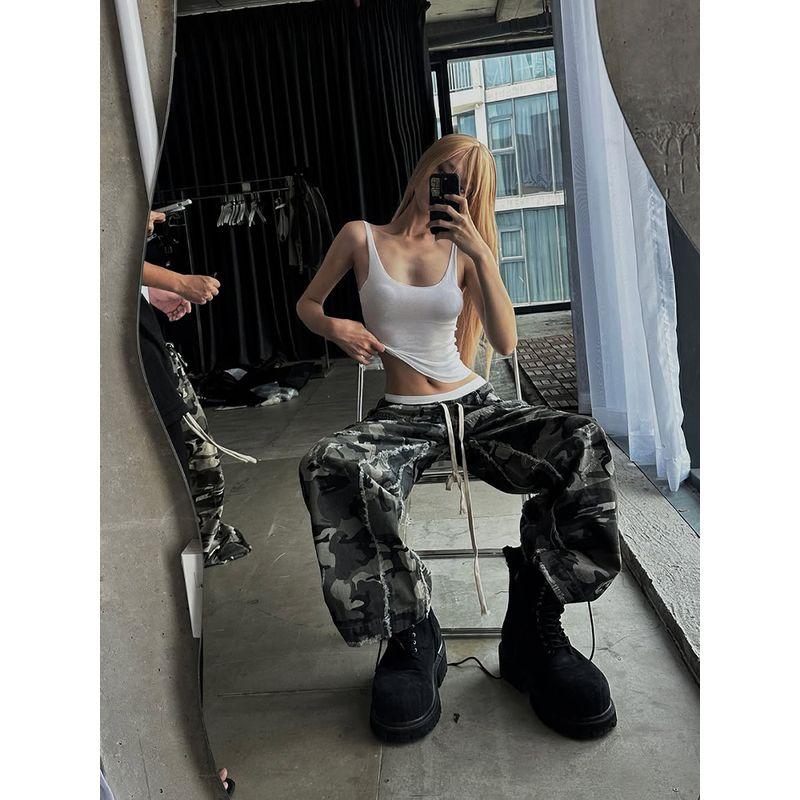 Kkx American Street Sexy Style Pure Color Personality Slim Fit Sexy Short U-Neck Vest Women's Inner Top