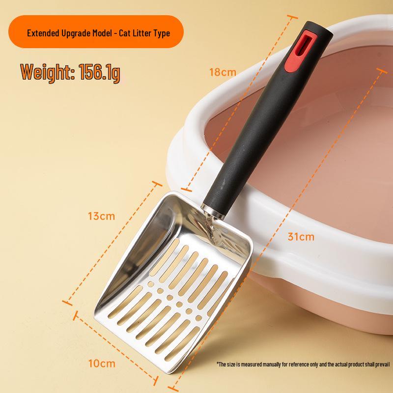 

Large Stainless Steel Cat Litter Scoop - Quail Shovel Poop Scoop Artifact Extended with 5mm Mesh