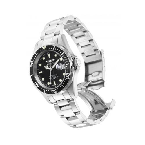 Invicta Pro Diver Quartz Watch, 37.5mm Case, Silver Stainless Steel Strap, Black Dial, Men's, 8932, Officially Imported
