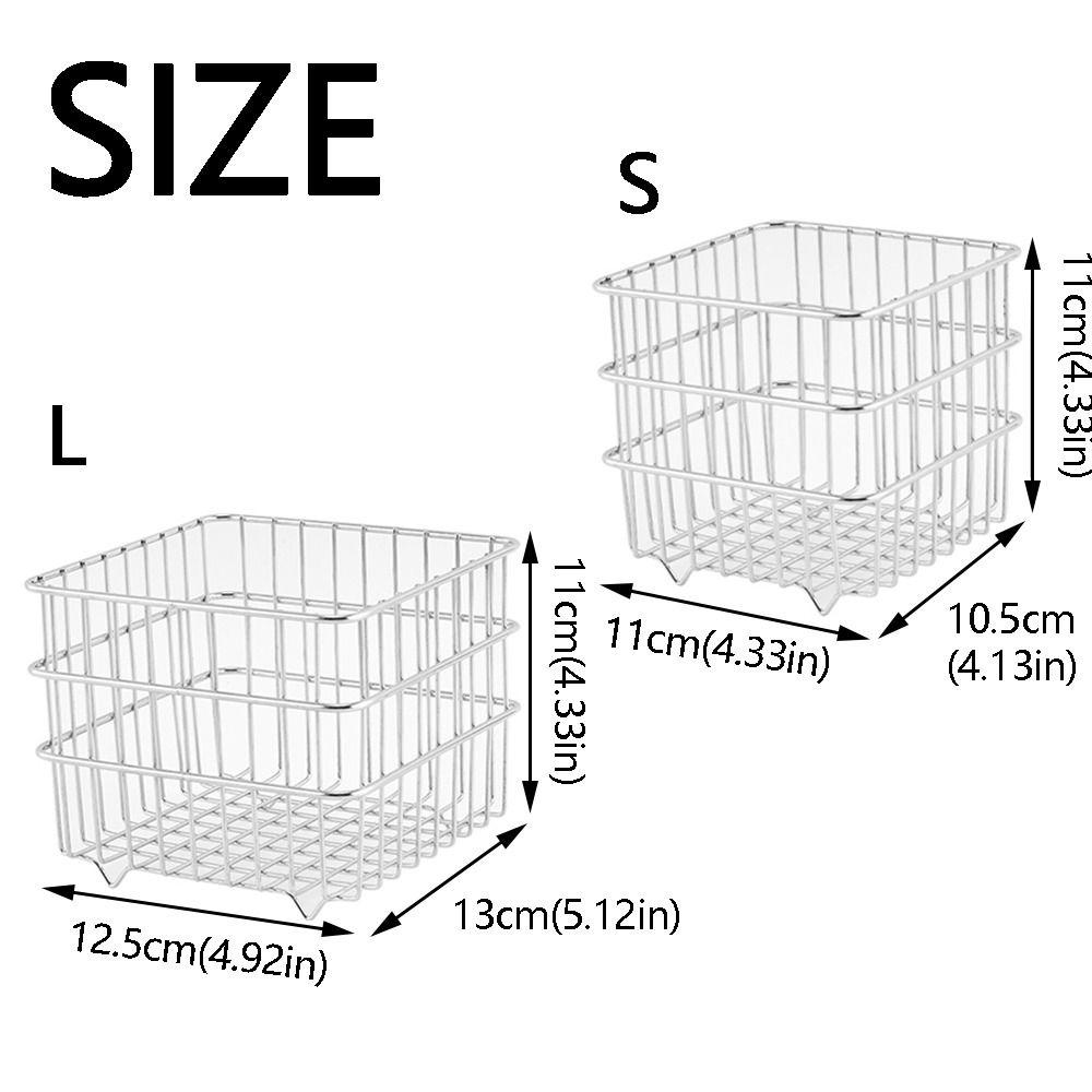 Modern Bathroom Storage Rack Stainless Steel Square Wire Basket Desktop Organizer