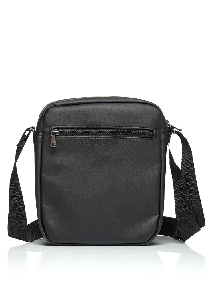 Messenger Bag with Eco-leather Sambag Makros Black