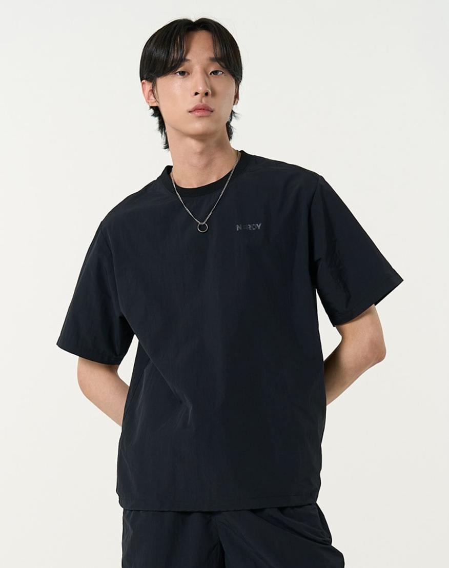 Ndy Woven Basic Short Sleeve T-Shirt Black Black/M