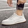 Cow Genuine Leather Platform Skateboarding Shoes Men Trainers Skate Board Shoes Flat Sneakers Thick Sole Sports Casual Shoes