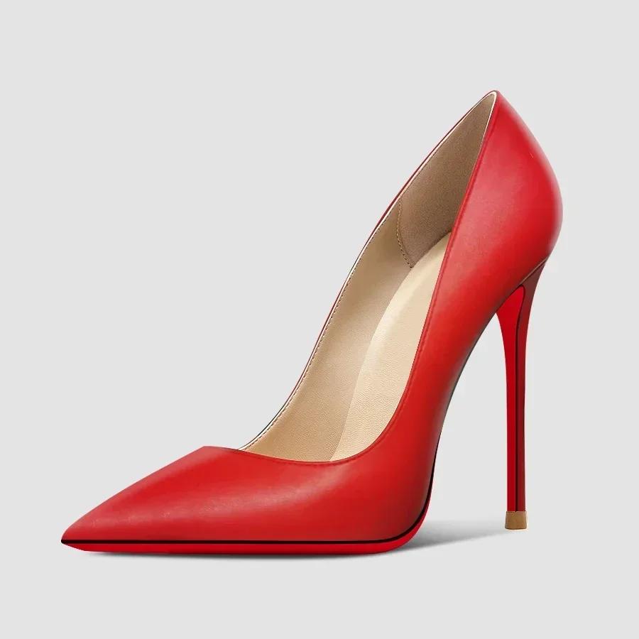 Fashion Customized Color Summer New 12cm Black Super High Heels for Women and Men, Slim Heels, Oversized, Sexy Pointed Single Shoes