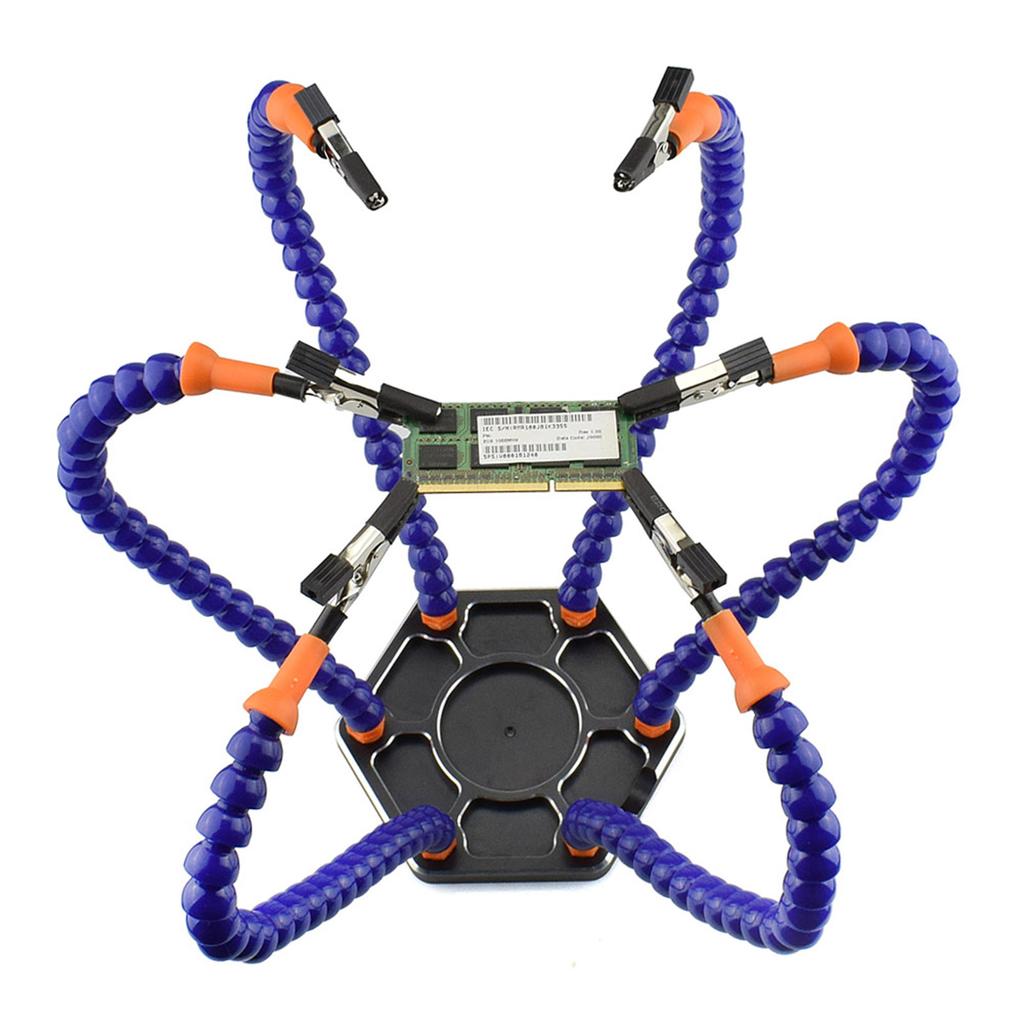 6 Flexibla Armar Lödning Tredje Hand PCB Hållare Ställ Hjälpklämma Lödhjälpverktyg