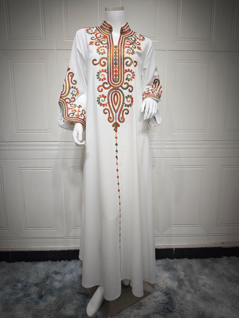AB417 Autumn/Winter 2024 Women's Embroidered Muslim Robe for Middle East Market