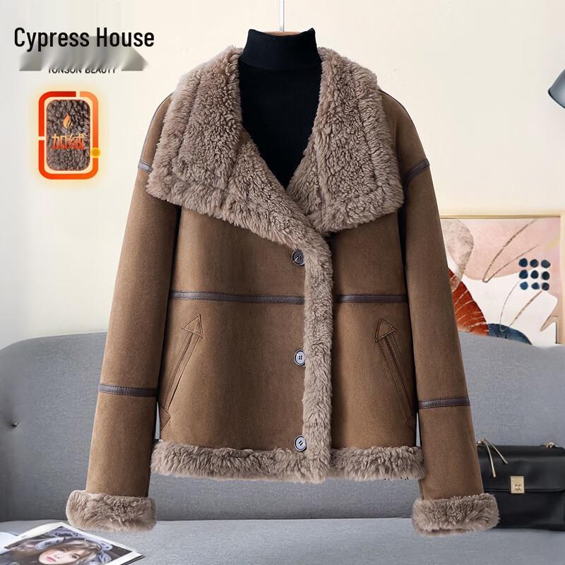 Sibaishe Women s Lapel Fleece Winter Coat M