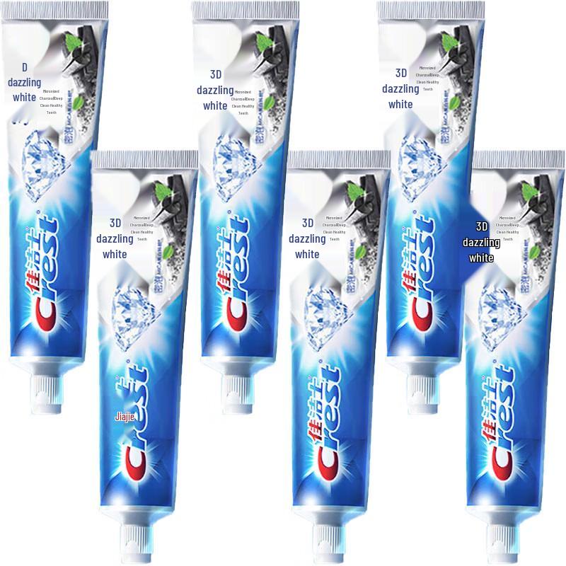 Crest 3D White Charcoal Toothpaste 170g x6 with Vinda Tissues