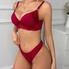 European and American Style Sexy Lace Push-up Bra Set Girls' Style Comfortable Skin-friendly Panties Anti-sagging and Side Breast Support Underwear
