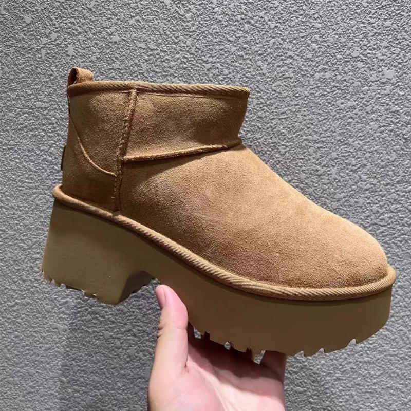 Winter Thick Heel Thickened Snow Boots Warm Velvet Short Tube Heightening Cotton Shoes Short Boots