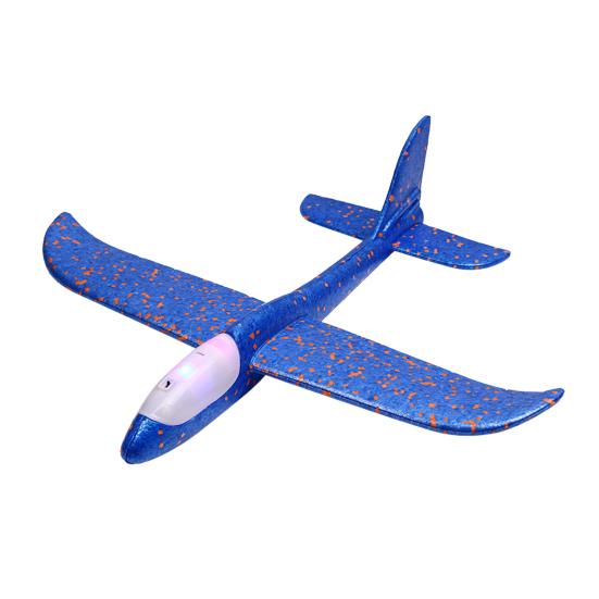 Large Foam Glider with LED Lights EPP Hand Throw Airplane Toy for Kids Outdoor Flying Toy for Boys Girls Crash-Resistant Outdoor Play Gift for