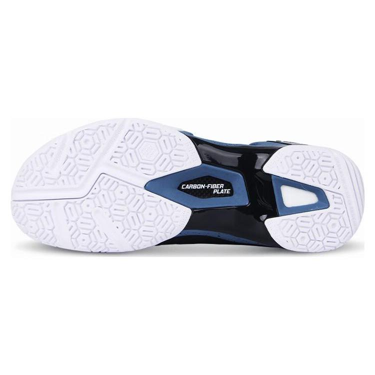 Li Ning Pro Rubber Comfortable Slip Resistant High top Badminton Shoes Men's Black Blue AYAT009-4