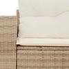 Vidaxl Garden Sofa With Cushions, 2-Seater, Beige, Poly Rattan