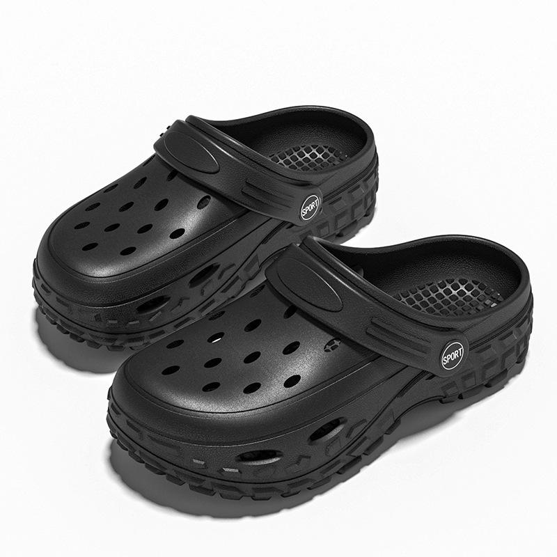 Innen-, Außenpendeln und täglicher Mehrzweckgebrauch Zuhause, Für geeignete gemütliche Clogs und Sommer-Paarmode Ins-Stil Frühling Dicksohlige Eva 44-45 black