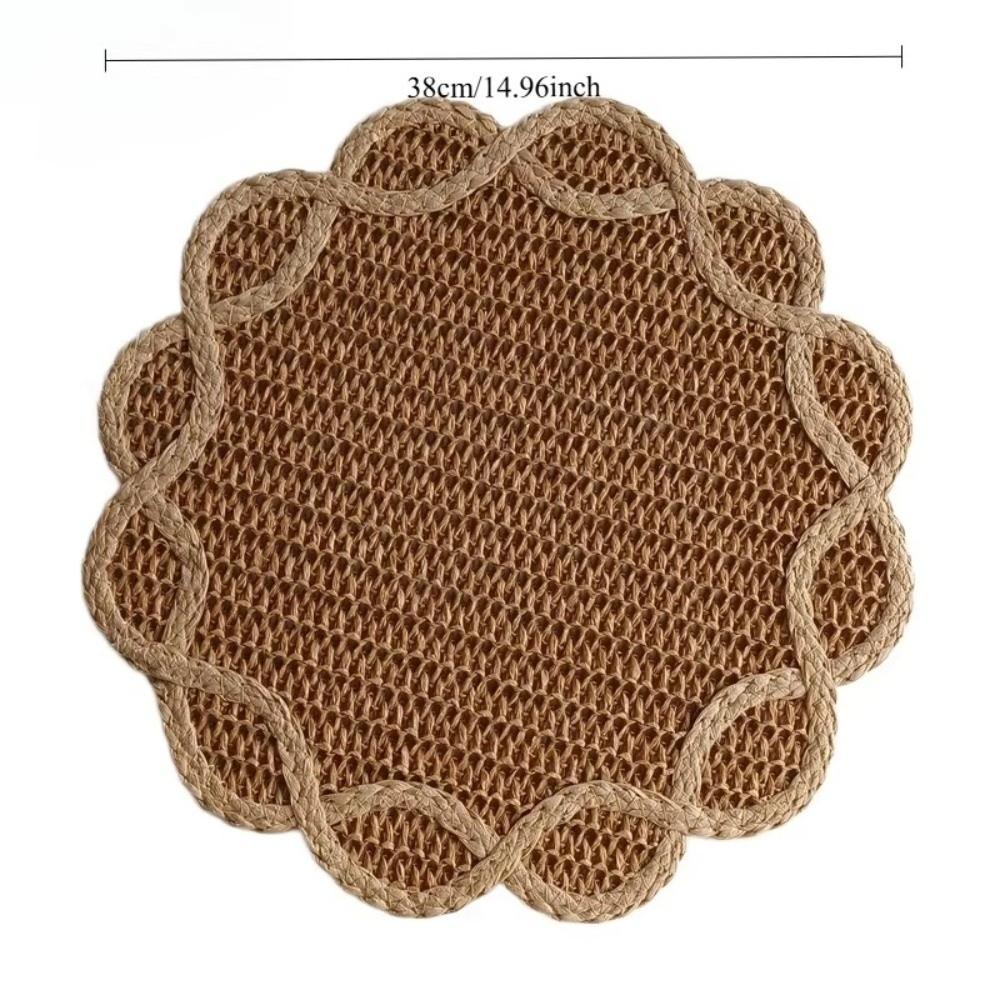 Heat Insulation Paper Woven Placemat Flower Shaped Home Decor Placemat  For Photo Prop