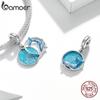BAMOER 925 Sterling Silber Emaille Unterwasser Wale Blau Ozean Charm Anhänger für Original Armband oder Armreif