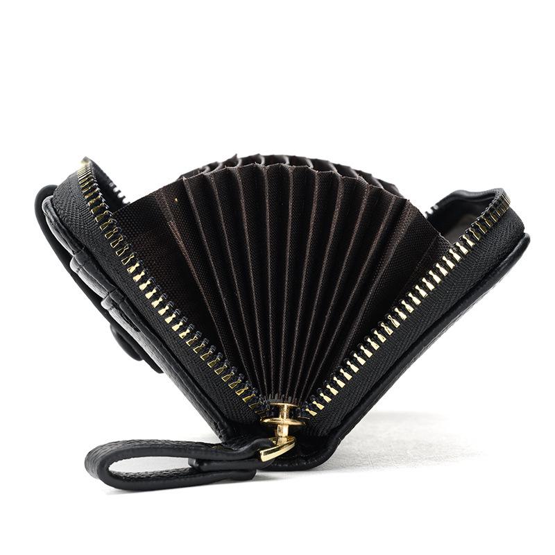 2024 Dámská korejská akordeonová peněženka na karty a peněženka na zip - Velkokapacitní peněženka na mince s mnoha přihrádkami na karty