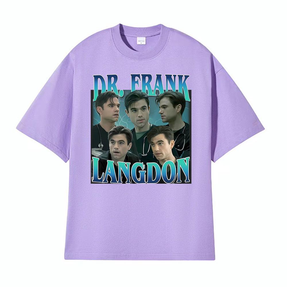 Dr Frank Langdon Lustige Grafik T-Shirts Unisex Damen Vintage Klassisches Kurzarm-T-Shirt Sommer Übergroß Komfort O-Ausschnitt T-Shirts